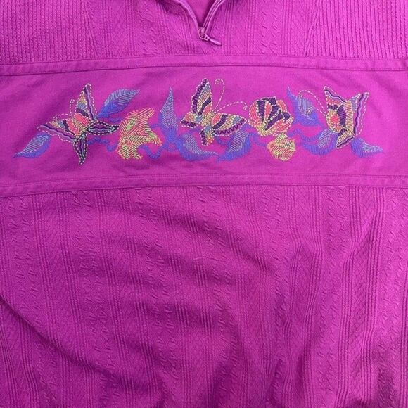 Blast Vintage 90s Fuchsia Pink Butterfly Print Sweater Pullover Women’s Medium - Picture 10 of 10